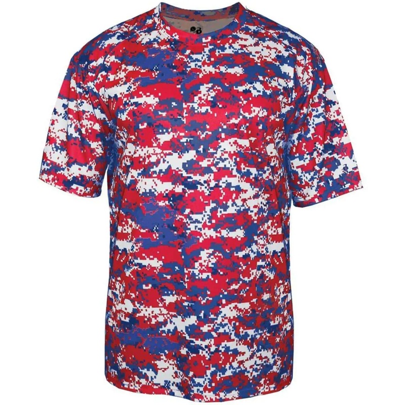 Badger Sport 2180 B-Core Youth Digital Tee – Red Royal Digital