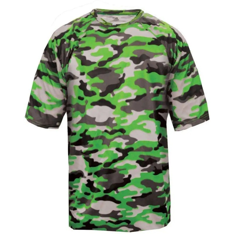 Badger Sport 2181 Camo Youth Tee – Lime Camo