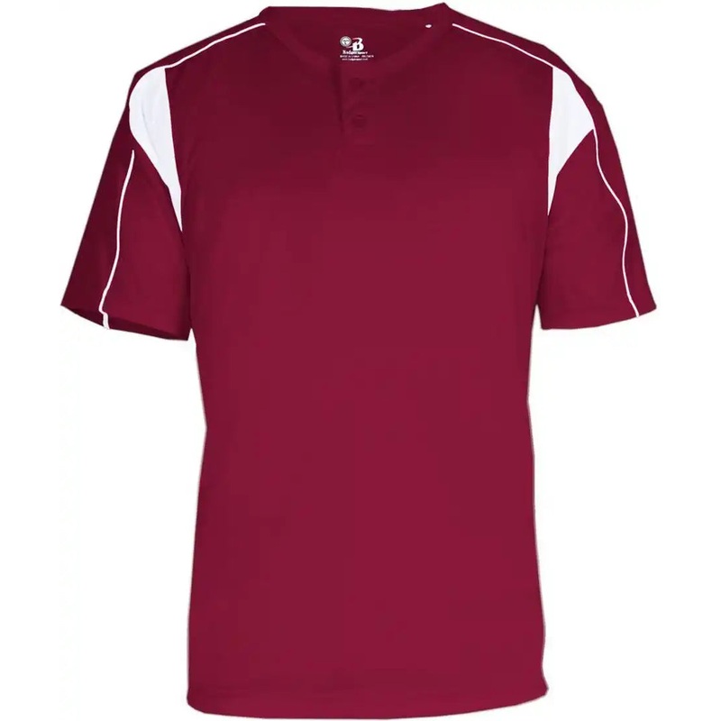 Badger Sport 2937 Youth Pro Placket – Cardinal White