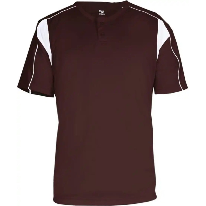 Badger Sport 2937 Youth Pro Placket – Maroon White