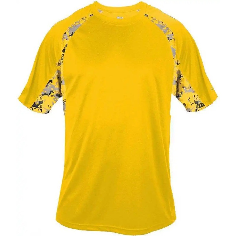 Badger Sport 4140 Digital Hook Adult Tee – Gold Gold Digital
