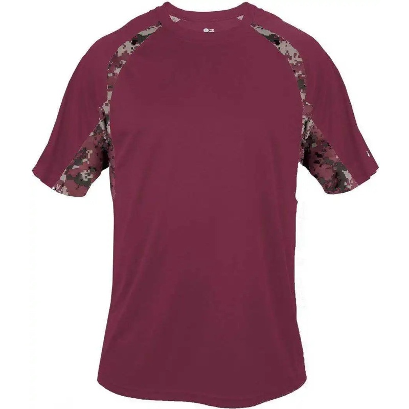 Badger Sport 4140 Digital Hook Adult Tee – Maroon Maroon Digital