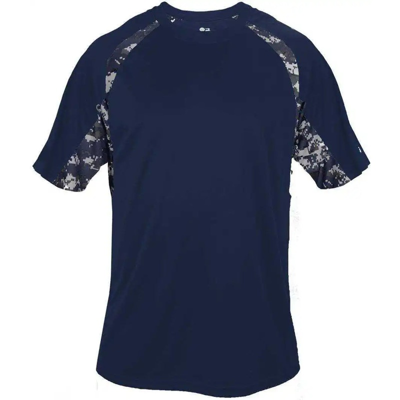 Badger Sport 4140 Digital Hook Adult Tee – Navy Navy Digita