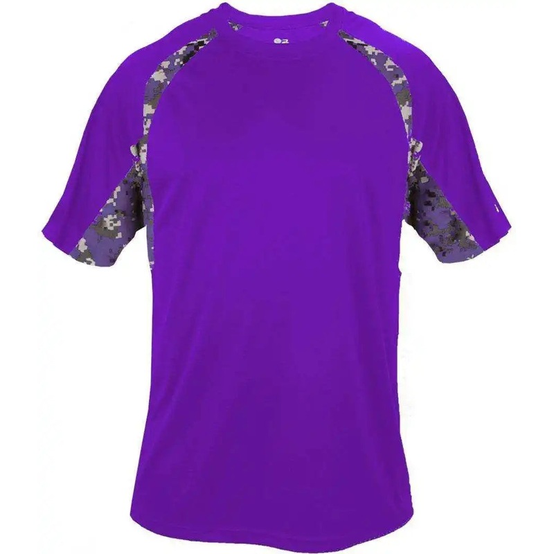 Badger Sport 4140 Digital Hook Adult Tee – Purple Purple Digital