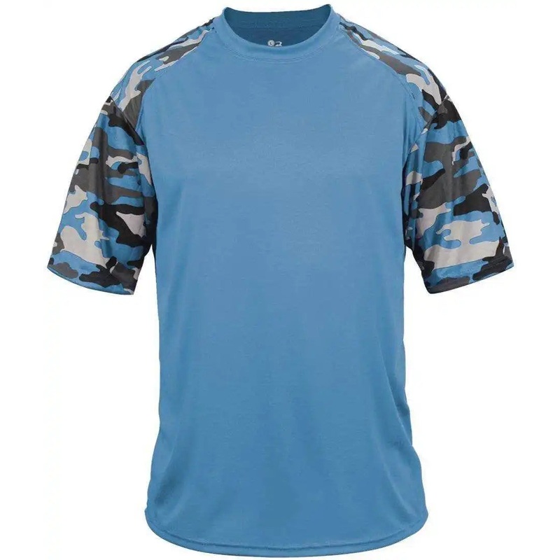 Badger Sport 4141 Camo Sport Adult Tee – Columbia Blue Columbia Blue Camo