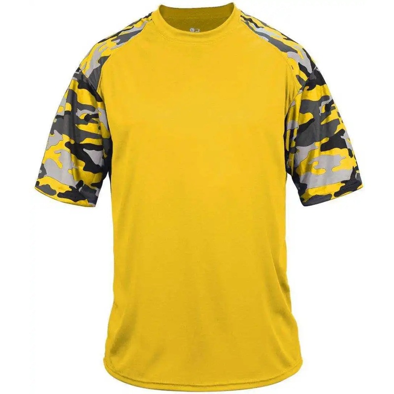 Badger Sport 4141 Camo Sport Adult Tee – Gold Gold Camo