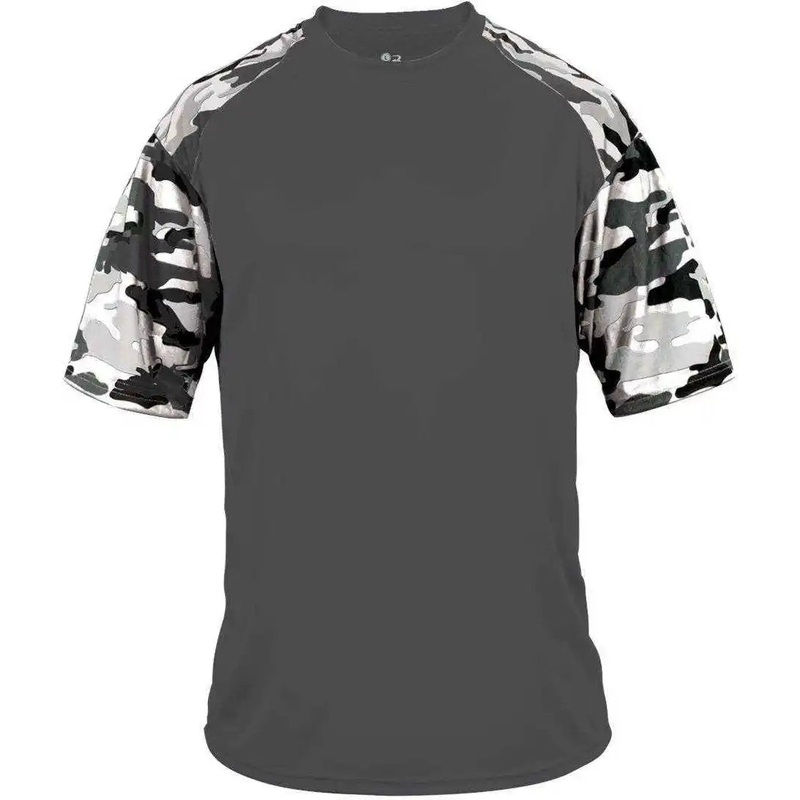 Badger Sport 4141 Camo Sport Adult Tee – Graphite White Camo