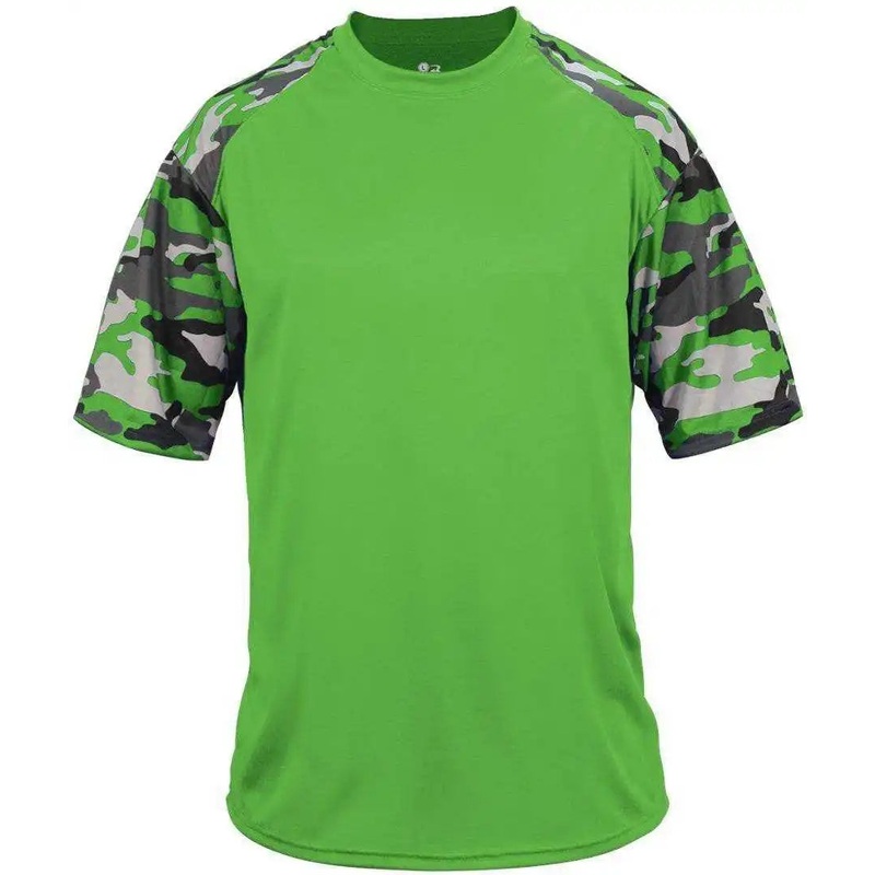 Badger Sport 4141 Camo Sport Adult Tee – Lime Lime Camo
