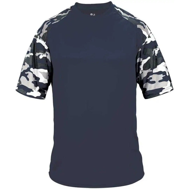 Badger Sport 4141 Camo Sport Adult Tee – Navy Navy Digita
