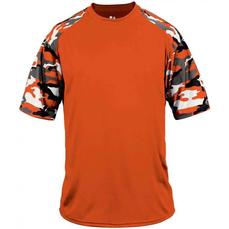Badger Sport 4141 Camo Sport Adult Tee – Orange Orange Camo