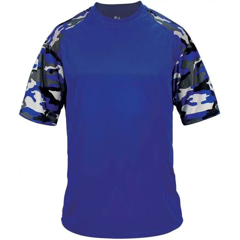 Badger Sport 4141 Camo Sport Adult Tee – Royal Royal Camo