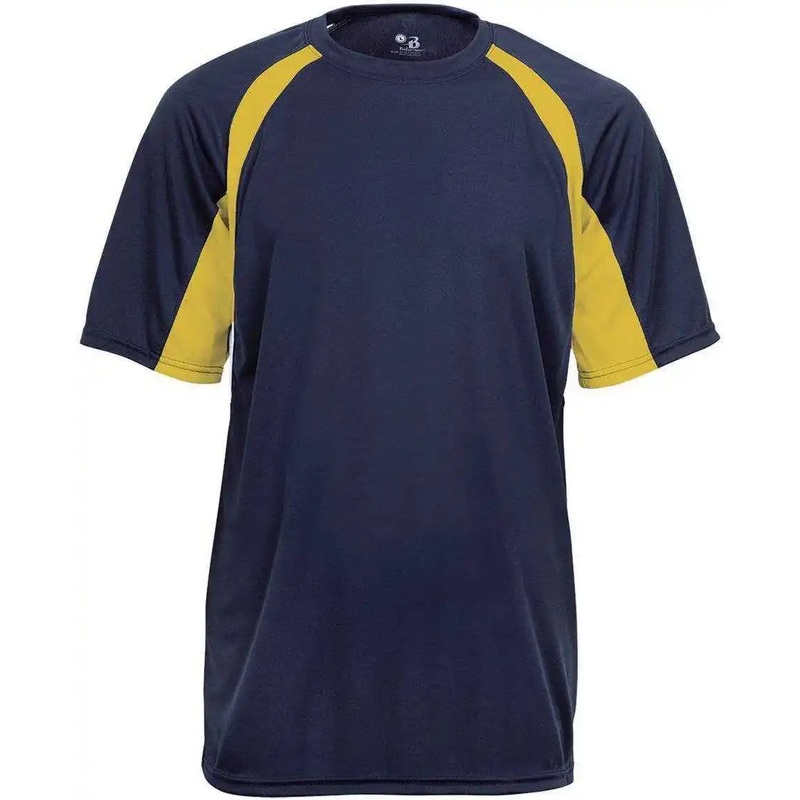 Badger Sport 4144 Adult Hook Tee – Navy Gold