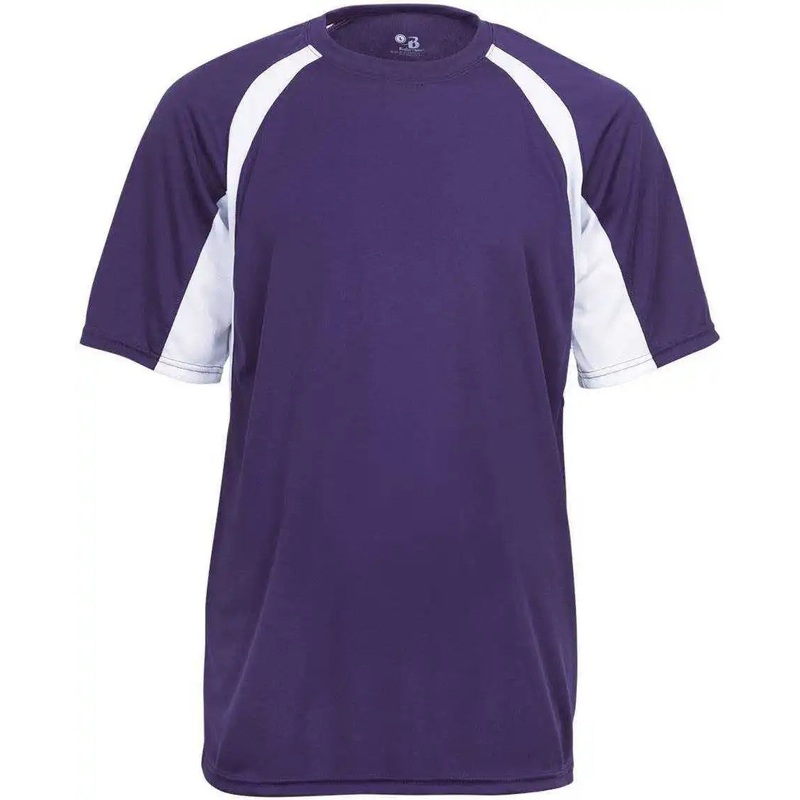 Badger Sport 4144 Adult Hook Tee – Purple White