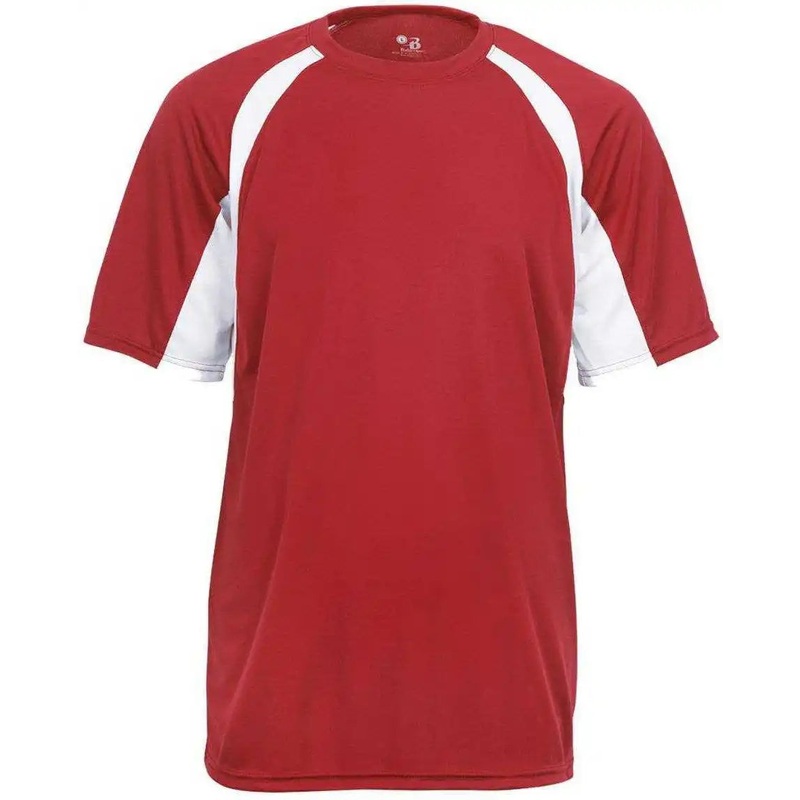 Badger Sport 4144 Adult Hook Tee – Red White