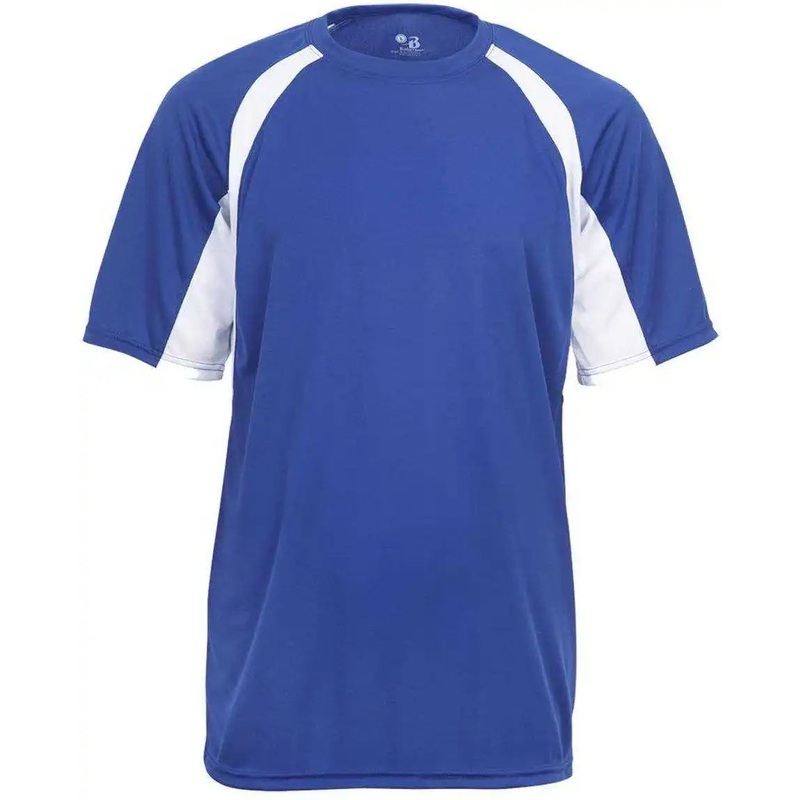 Badger Sport 4144 Adult Hook Tee – Royal White