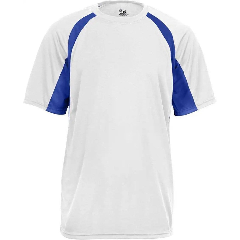 Badger Sport 4144 Adult Hook Tee – White Royal