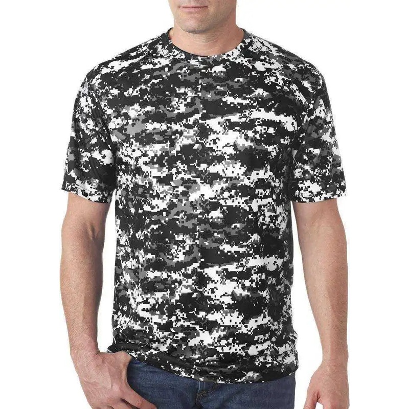 Badger Sport 4180 B-Core Adult Digital Tee – Black Digital