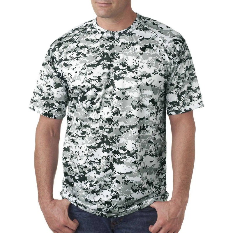 Badger Sport 4180 B-Core Adult Digital Tee – White Digital
