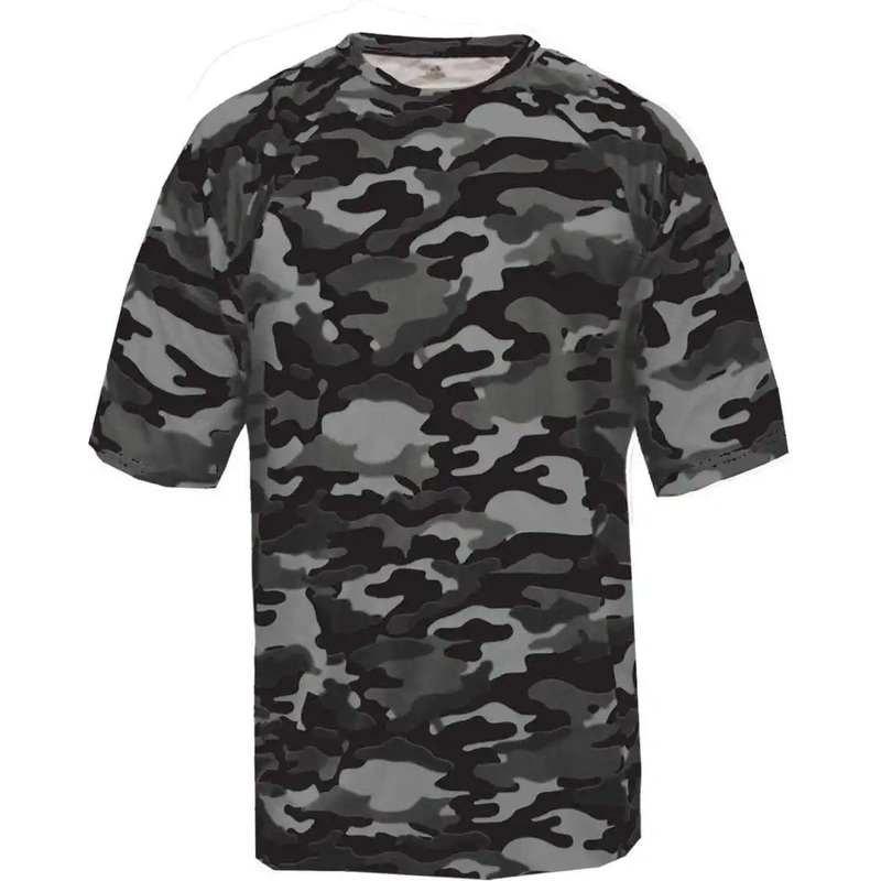 Badger Sport 4181 Camo Adult Tee – Black Camo