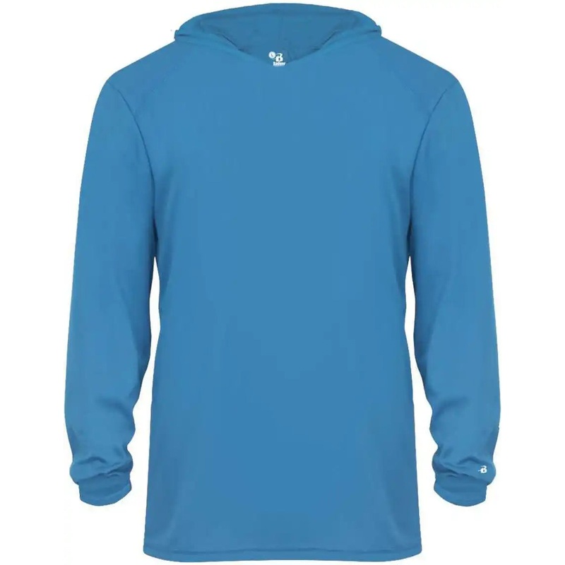 Badger Sport 2105 B-Core Long Sleeve Youth Hoodie Tee – Electric Blue