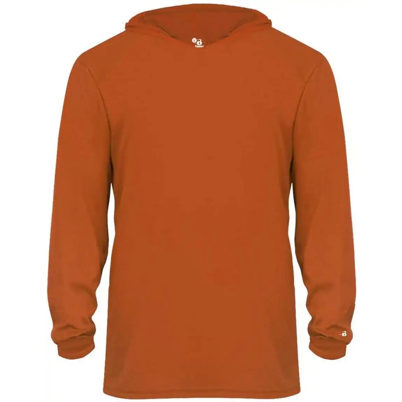 Badger Sport 2105 B-Core Long Sleeve Youth Hoodie Tee – Orange