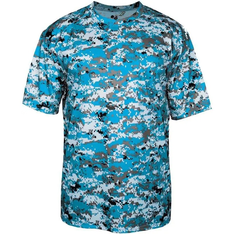 Badger Sport 2180 B-Core Youth Digital Tee – Electric Blue Digital
