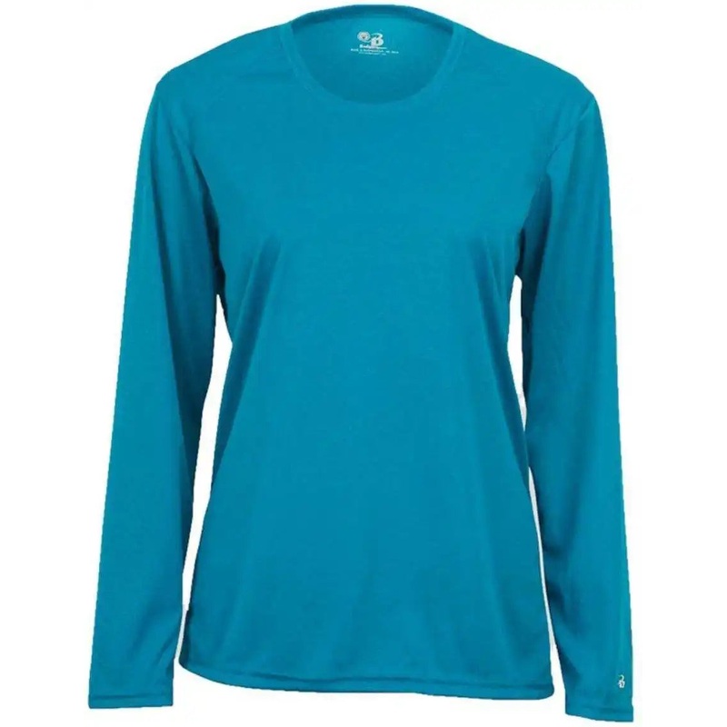 Badger Sport 4164 Ladies B-Core Long Sleeve Tee – Electric Blue