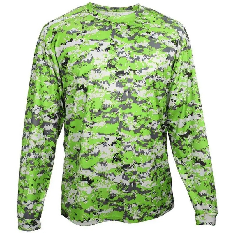 Badger Sport 4184 Adult Digital Long Sleeve Tee – Lime Digital