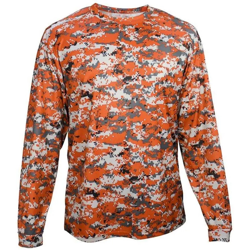 Badger Sport 4184 Adult Digital Long Sleeve Tee – Orange Digital