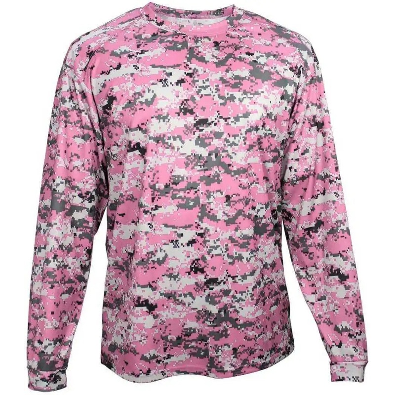 Badger Sport 4184 Adult Digital Long Sleeve Tee – Pink Digital