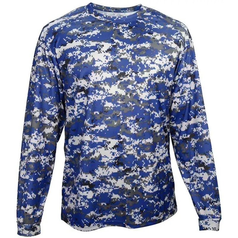 Badger Sport 4184 Adult Digital Long Sleeve Tee – Royal Digital