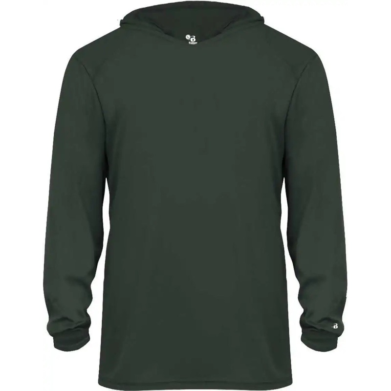 Badger Sport 2105 B-Core Long Sleeve Youth Hoodie Tee – Forest