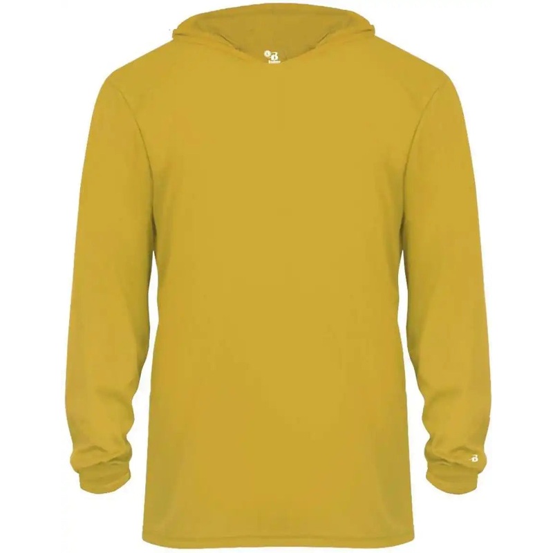 Badger Sport 2105 B-Core Long Sleeve Youth Hoodie Tee – Gold