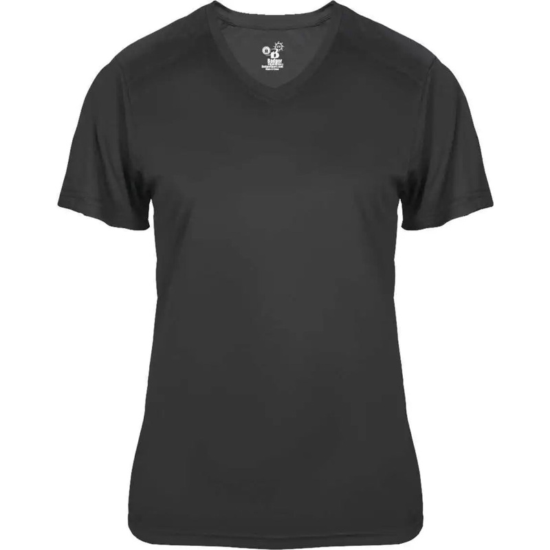 Badger Sport 4062 Ultimate Softlock Ladies V-neck Short Sleeve Tee – Graphite