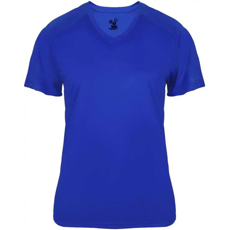 Badger Sport 4062 Ultimate Softlock Ladies V-neck Short Sleeve Tee – Royal