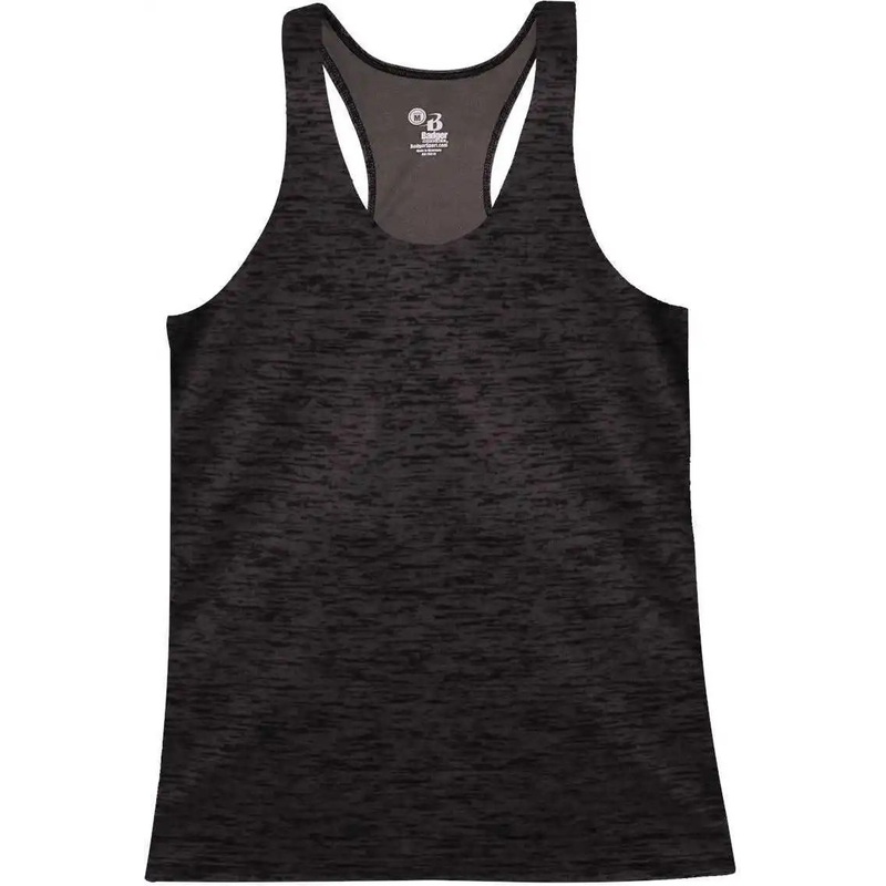 Badger Sport 4161 Ladies Tonal Blend Racerback Tank – Black Tonal Blend