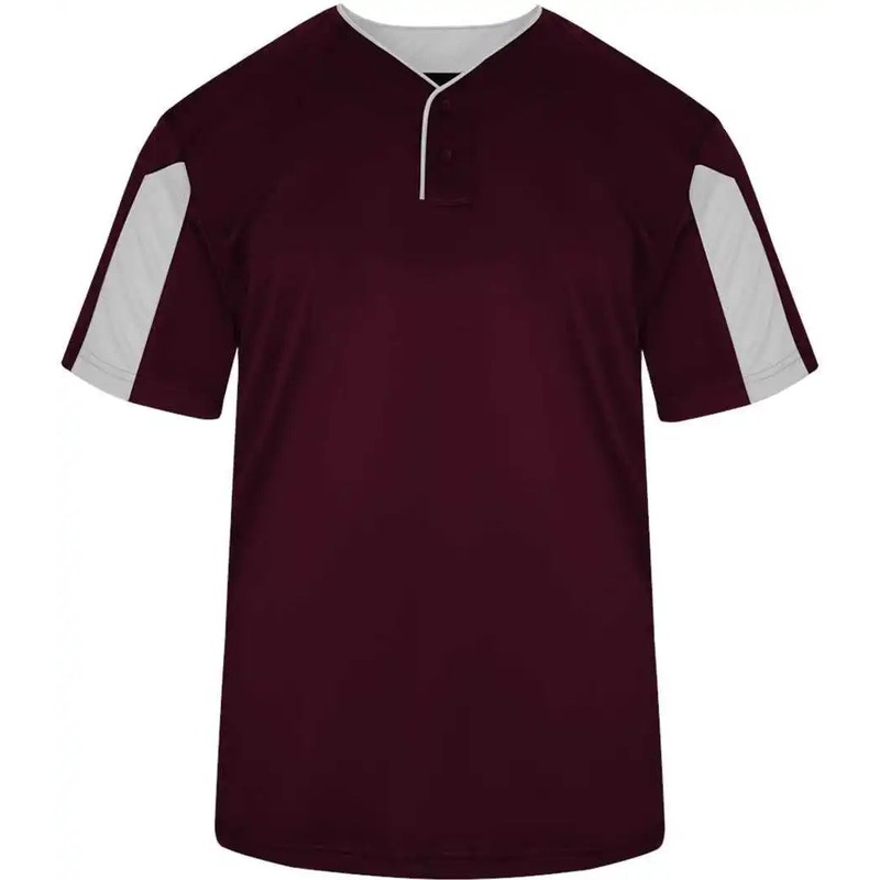 Badger Sport 7976 Striker Placket – Maroon White