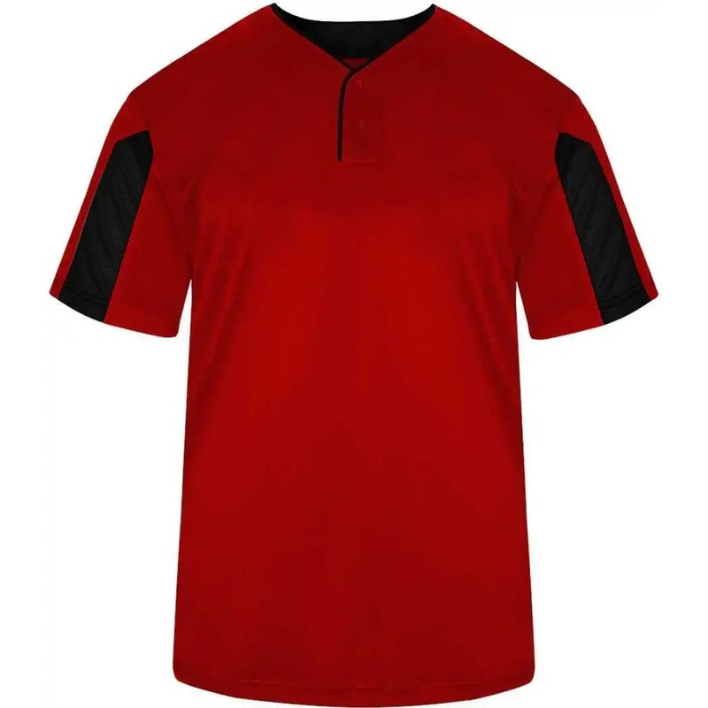 Badger Sport 7976 Striker Placket – Red Black