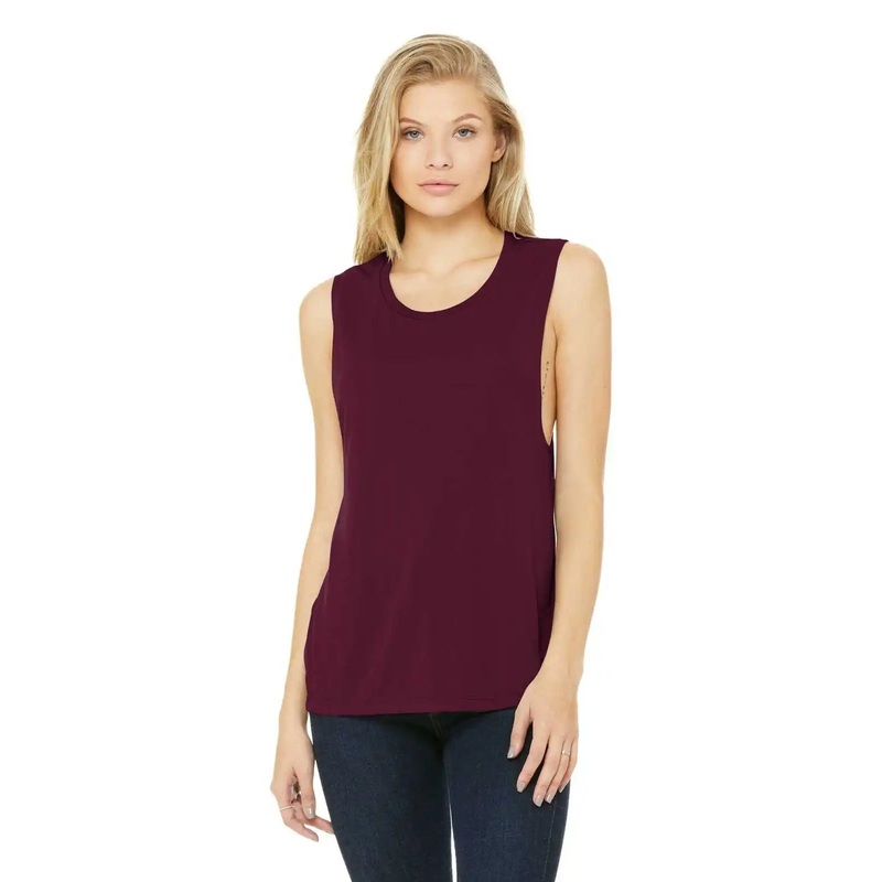 Bella + Canvas 8803 Women’s Flowy Scoop Muscle Tank – Maroon