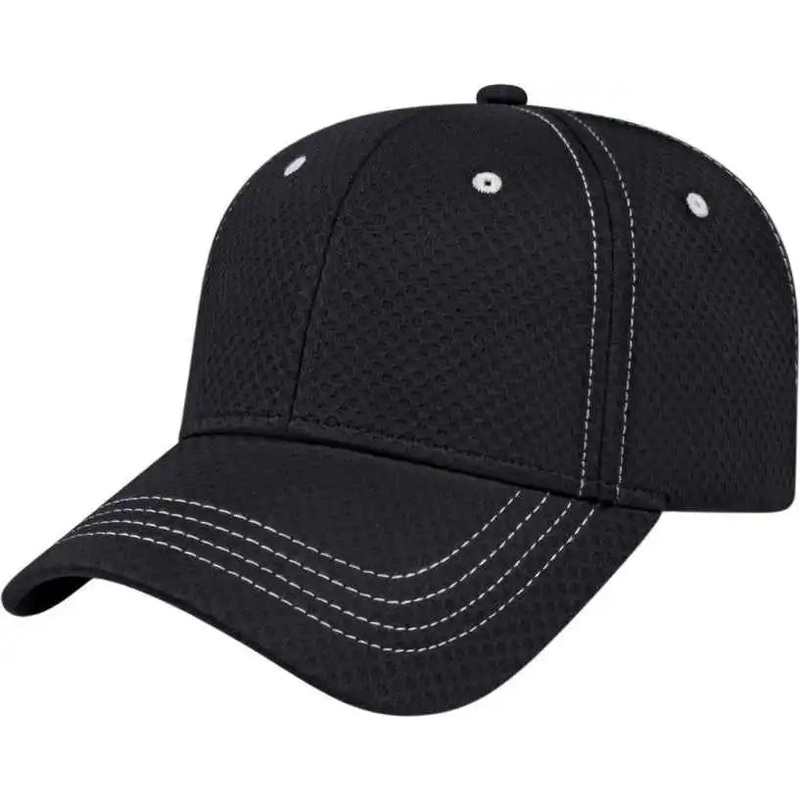 Cap America I7024 Soft Textured Polyester Mesh Cap – Black