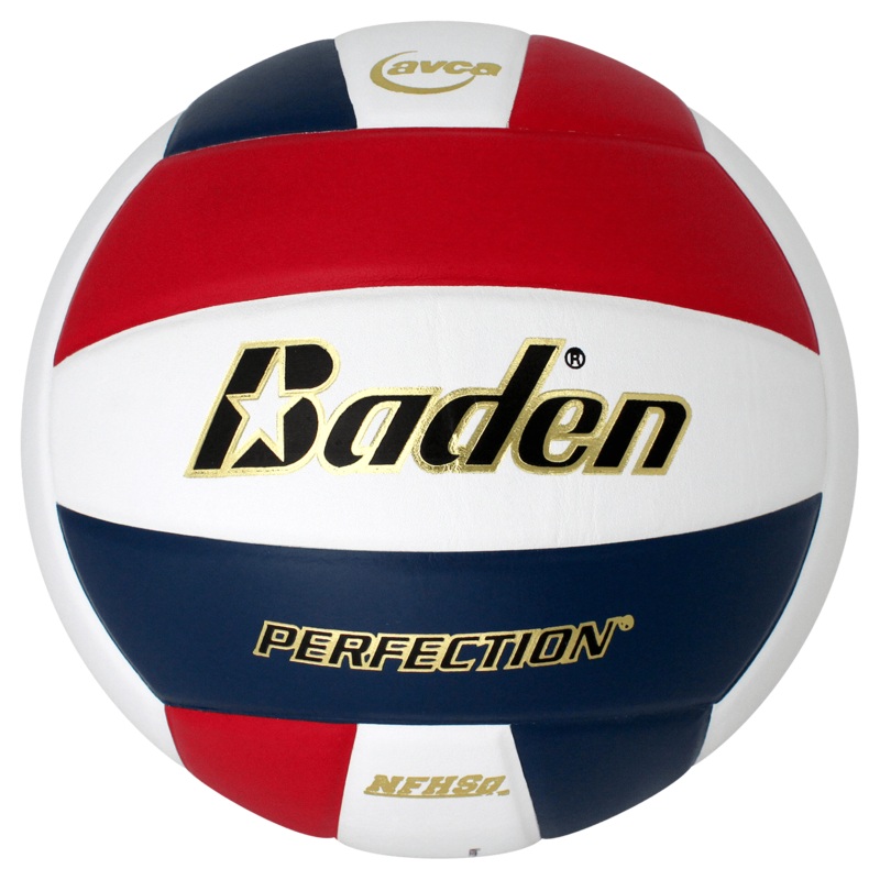 Perfection Leather Volleyball|Red/White/Navy|Blue/Gray/White|Green/White|Navy/Gray/White|White|Black/Gold|Navy/White