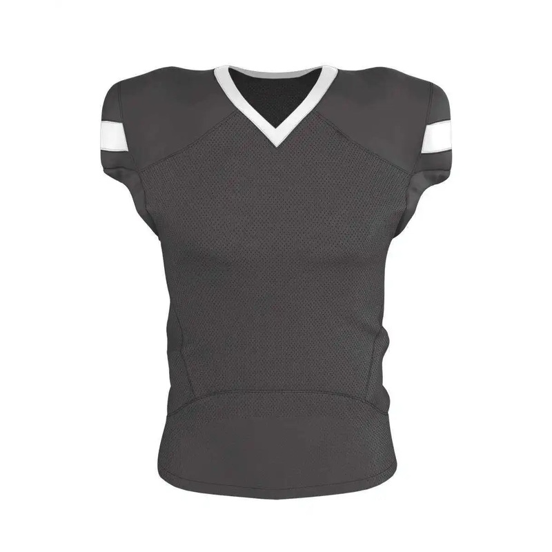 Alleson Athletic 754 Adult Pro Flex Cut Belt Length Football Jersey – Charcoal Solid White