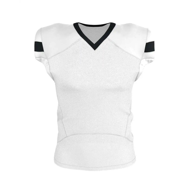 Alleson Athletic 754 Adult Pro Flex Cut Belt Length Football Jersey – White Black