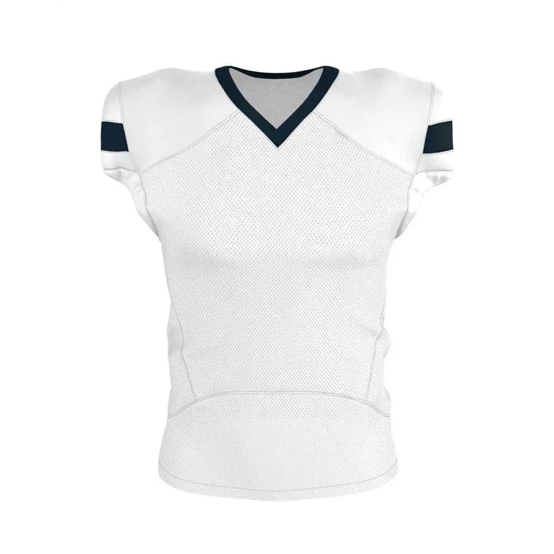 Alleson Athletic 754 Adult Pro Flex Cut Belt Length Football Jersey – White Navy