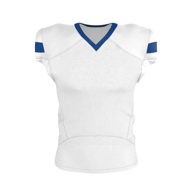Alleson Athletic 754 Adult Pro Flex Cut Belt Length Football Jersey – White Royal
