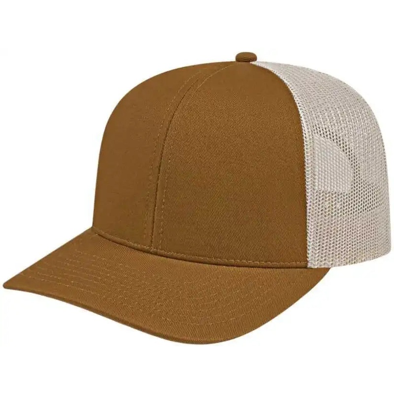 Cap America I3038 Poly/Cotton Mesh Back Cap – Carame White