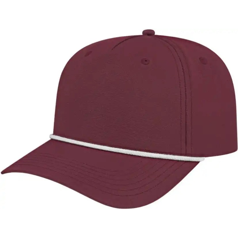 Cap America i7256 Athletic Rope Cap – Merlot White