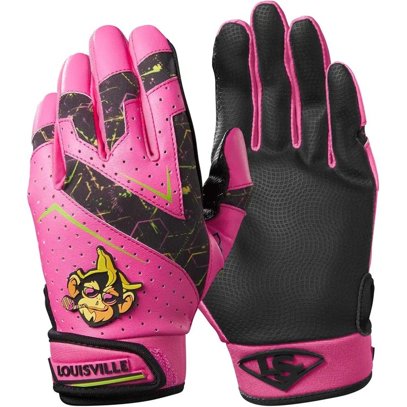 Louisville Slugger Party Animals Youth Genuine V2 Batting Glove – Pink Black