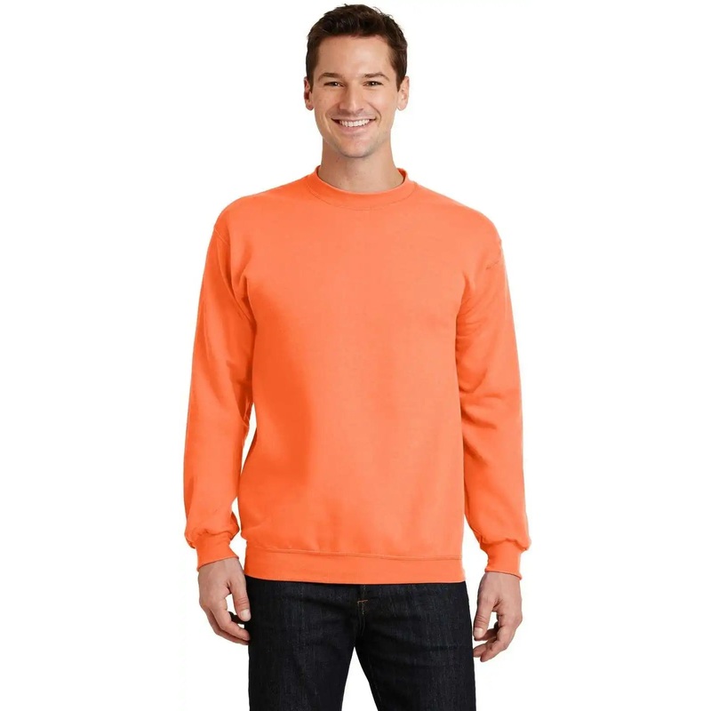 Port & Company PC78 Core Fleece Crewneck Sweatshirt – Neon Orange