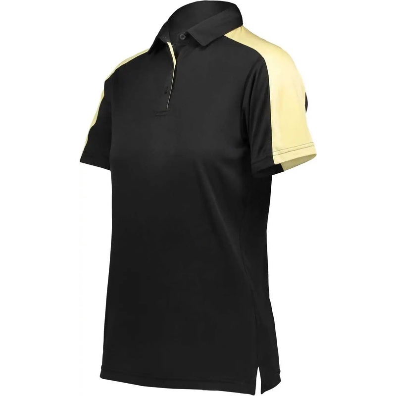 Augusta 5029 Women’s Two-Tone Vital Polo – Black Vegas Gold